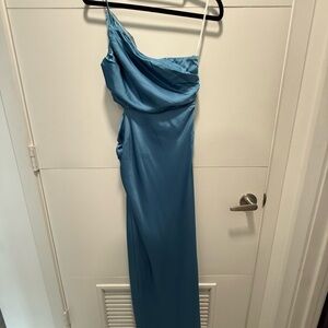 Hello Molly Teal One-Shoulder Dress